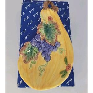 Fitz and Floyd Thanksgiving Banquet Majolica Grape tidbit dish